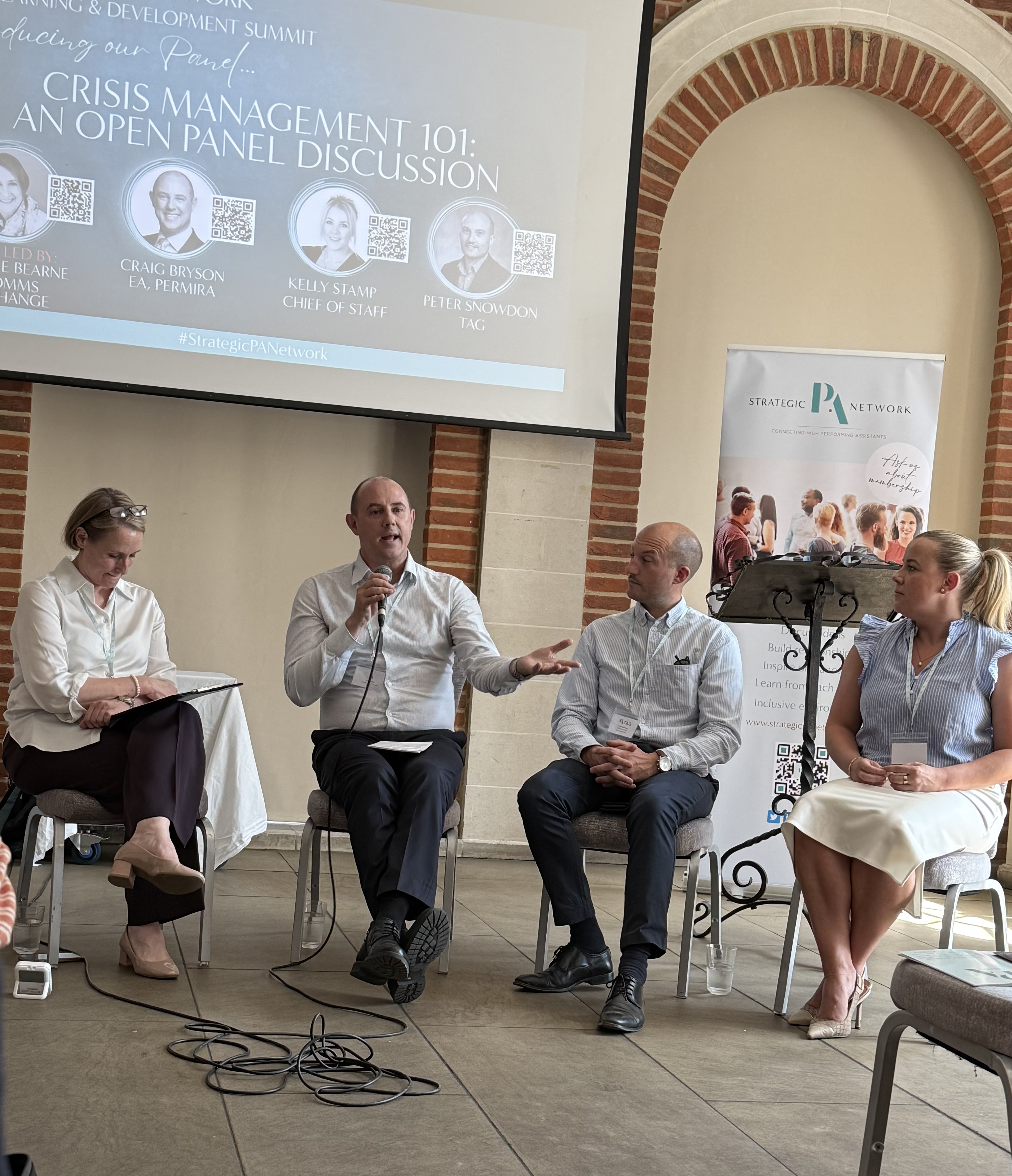 Craig Bryson speaking on panel at Strategic PA Network event